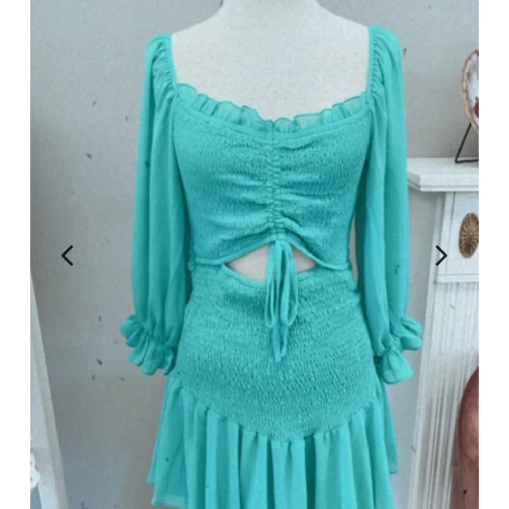 Jade smocked dress